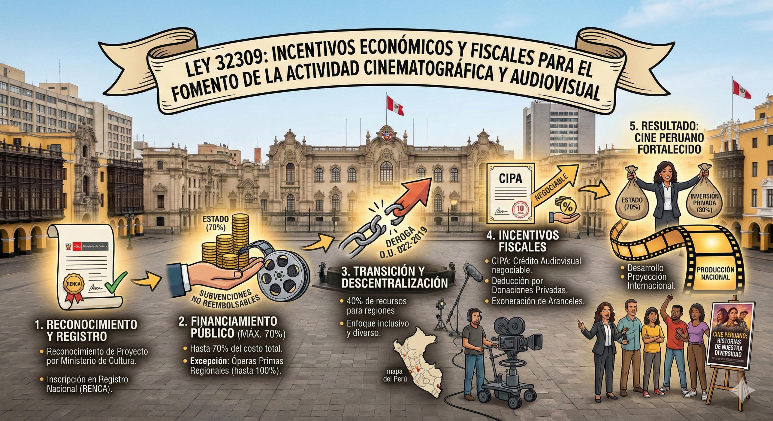 Ley que crea incentivos económicos y fiscales para el fomento de las actividades cinematográfica y audiovisual del Perú